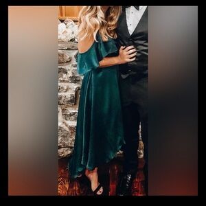 Lulu's Elegant Teal Satin Maxi Dress